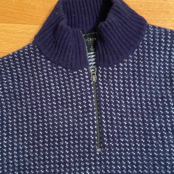 Jcrew 1/4 zip wool houndstooth sweater size Large - Picture 2 of 7